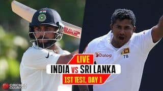 Live Cricket Score, India Men vs Sri Lanka Men, 1st Test, Day 1: IND end Day 1 on a high
